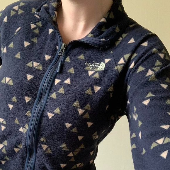 The North Face navy patterned fleece jacket - Picture 1 of 4